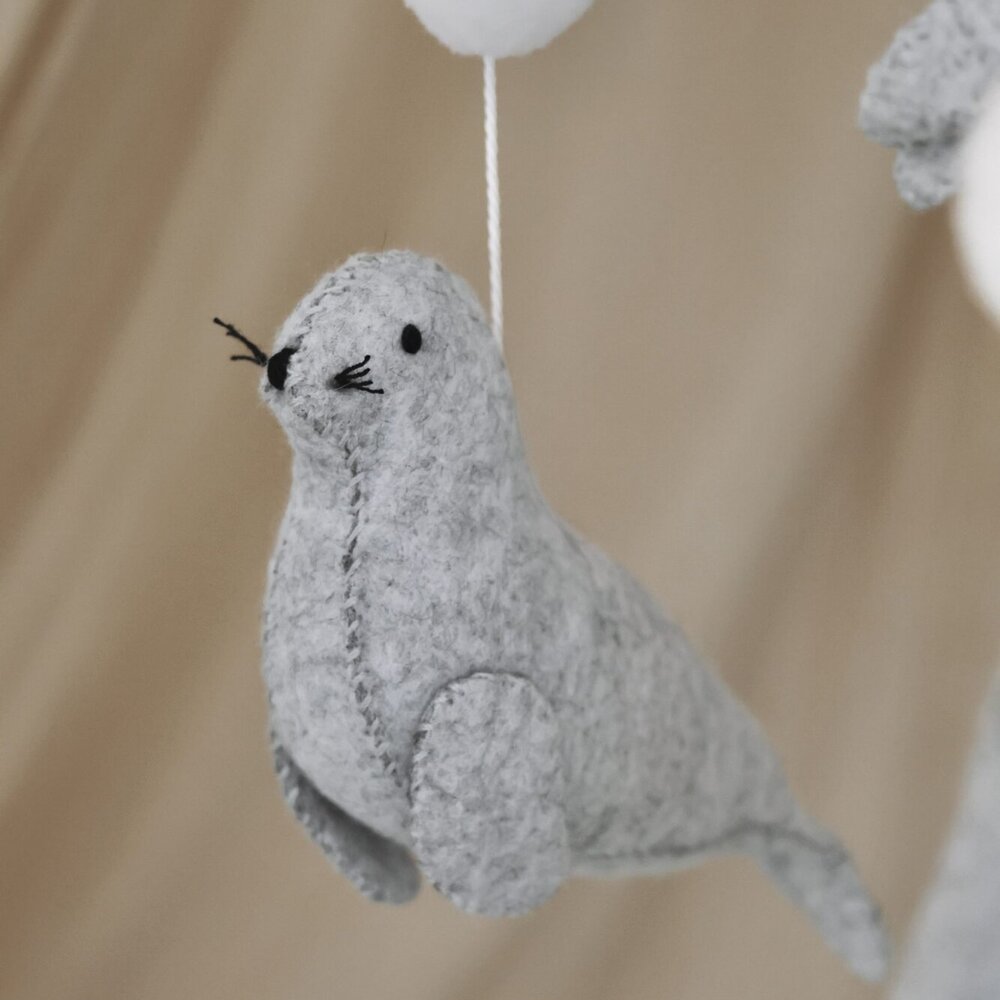 Babymobiel - handgemaakt Zeehondjes Babymobiel - handgemaakt Zeehondjes