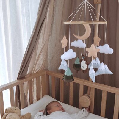 Babymobiel - handgemaakt Bruine beer Babymobiel - handgemaakt Bruine beer