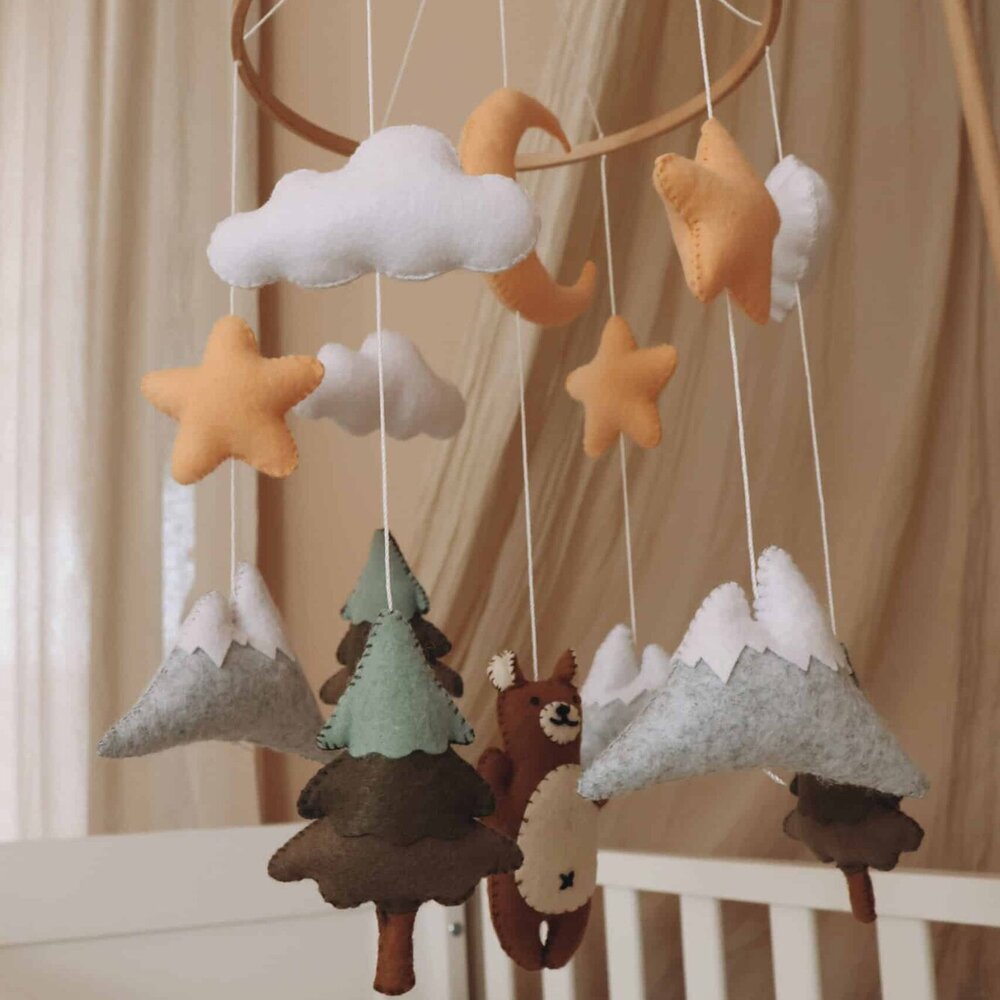 Babymobiel - handgemaakt Bruine beer Babymobiel - handgemaakt Bruine beer