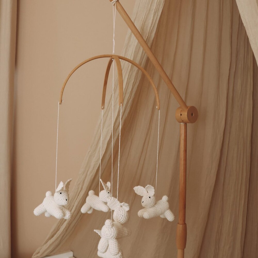 Babymobiel - handgemaakt gehaakte Konijntjes Babymobiel - handgemaakt gehaakte Konijntjes