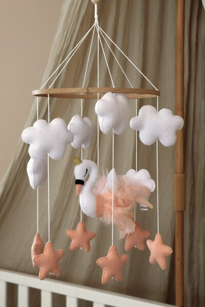 Babymobiel - handgemaakt Zwaan