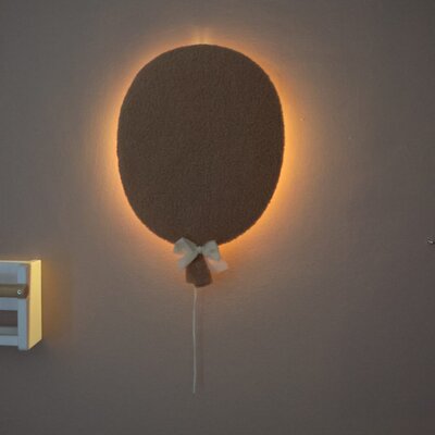 Big bouclé balloon light brown 38 x 31cm LED