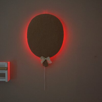 Big bouclé balloon light brown 38 x 31cm LED