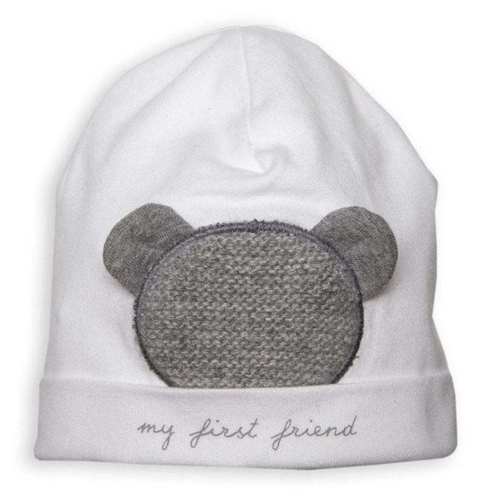 Babymutsje met xl teddy Wit