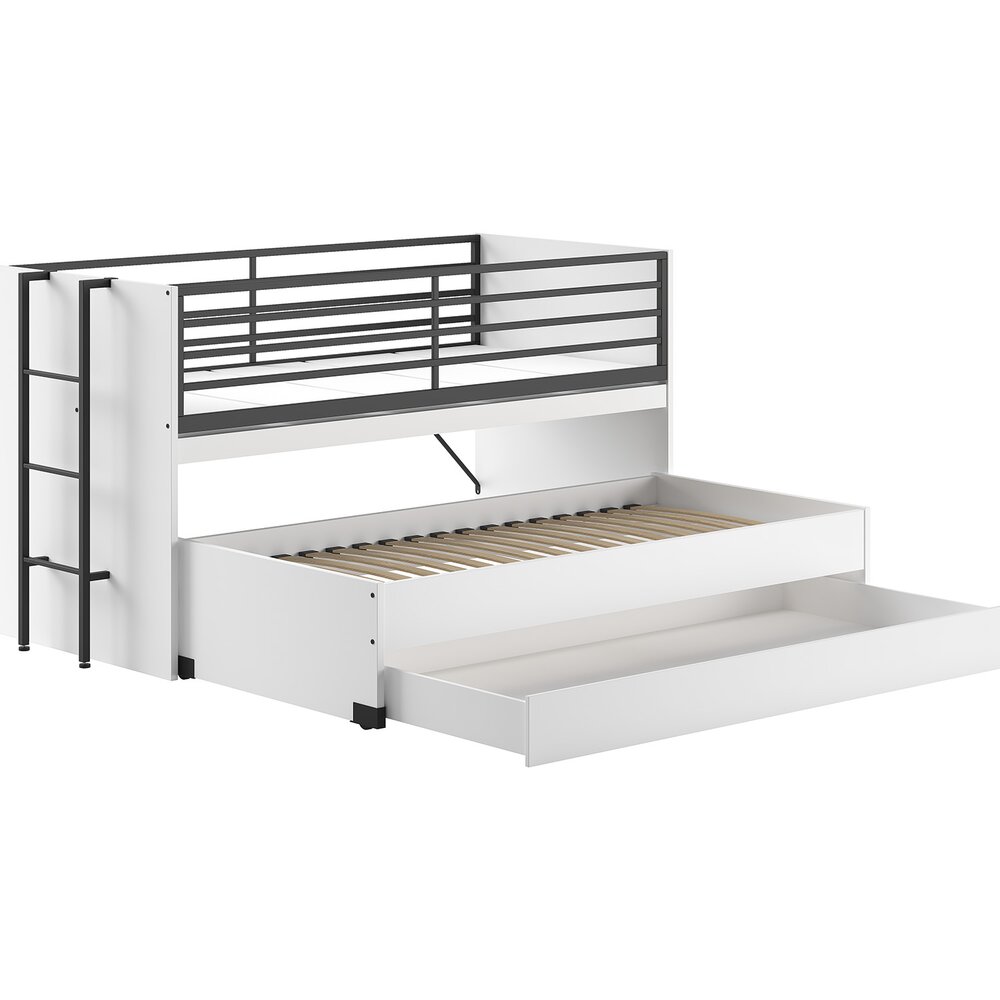 Sam halfhoogslaper (86) 90 x 200 cm Wit/zwart