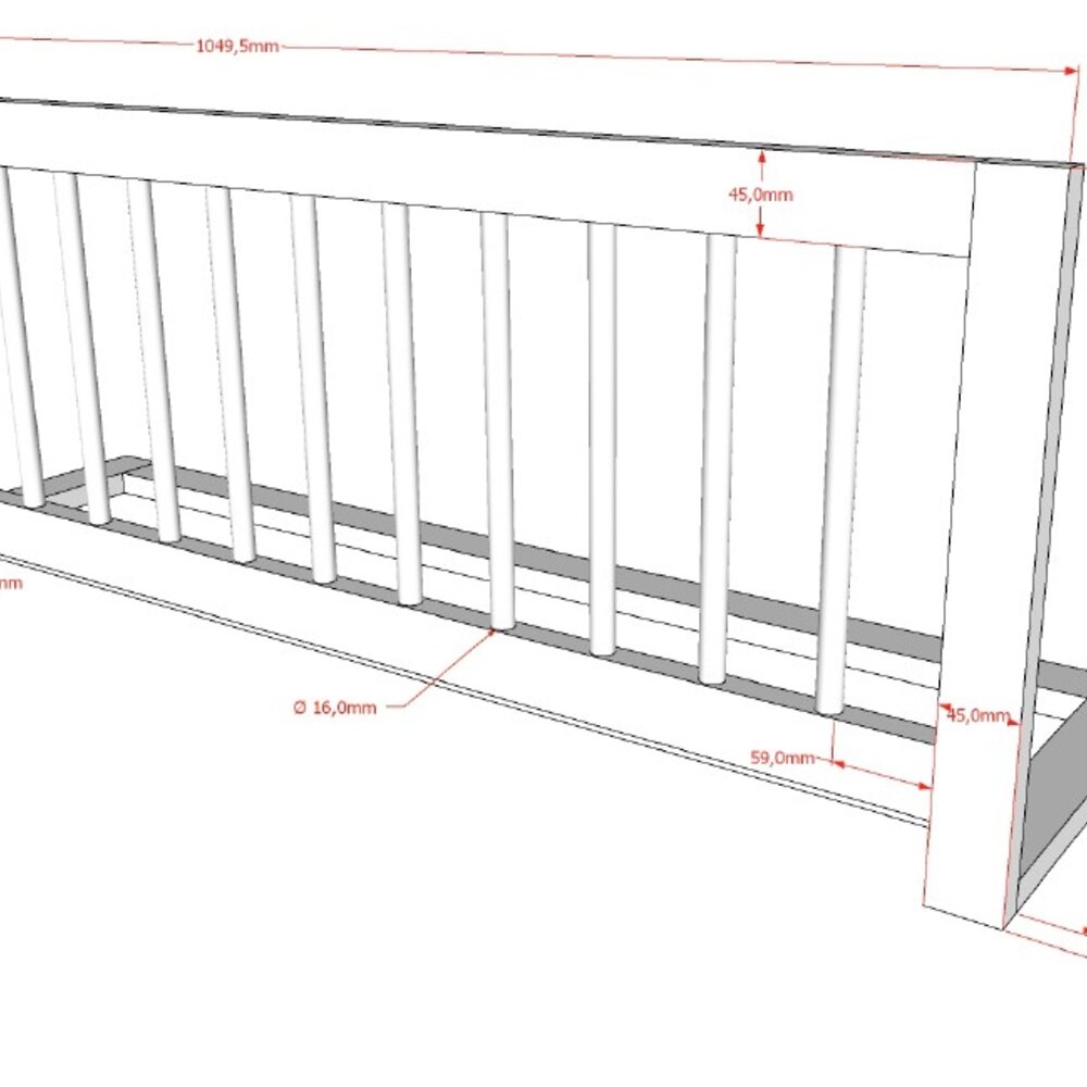 Forrest uitvalbeveiliging ronde spijlen beuk natuu -