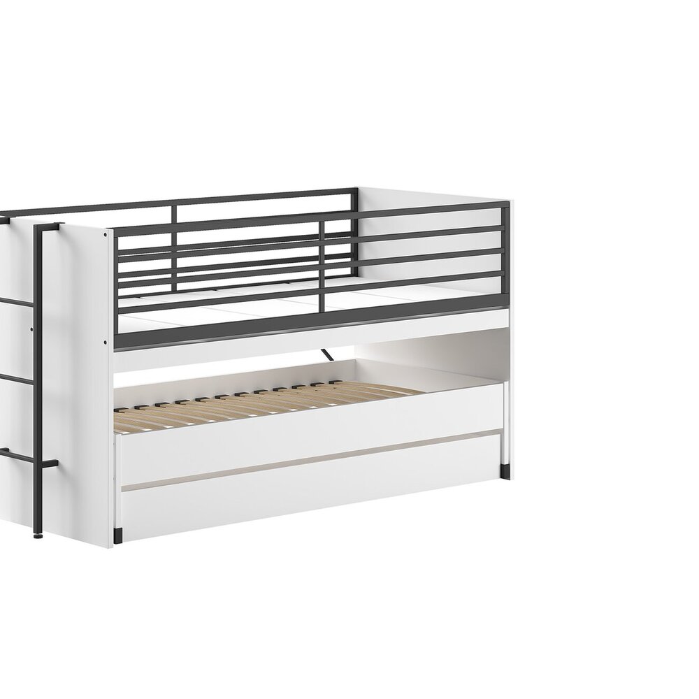 Sam halfhoogslaper (86) 90 x 200 cm Wit/zwart