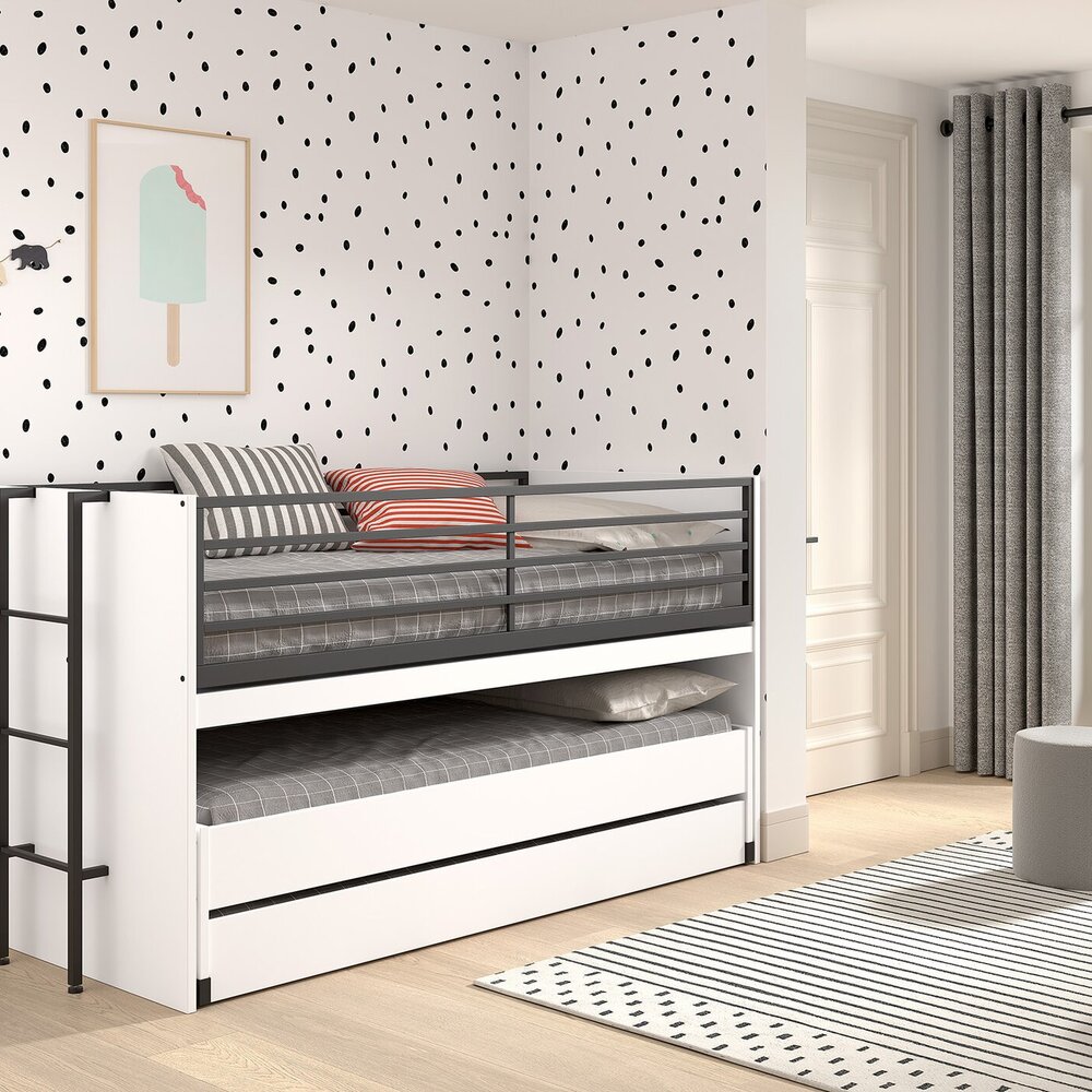 Sam halfhoogslaper (86) 90 x 200 cm Wit/zwart