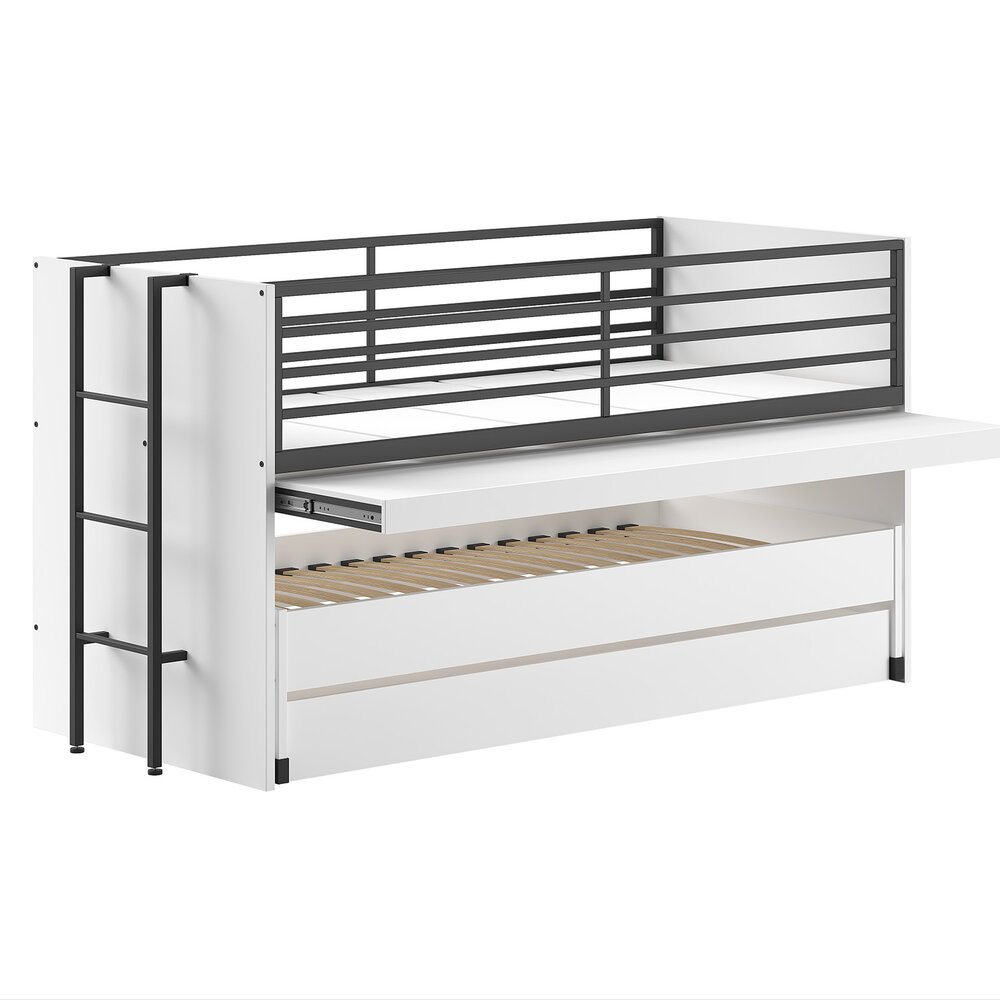 Sam halfhoogslaper (86) 90 x 200 cm Wit/zwart