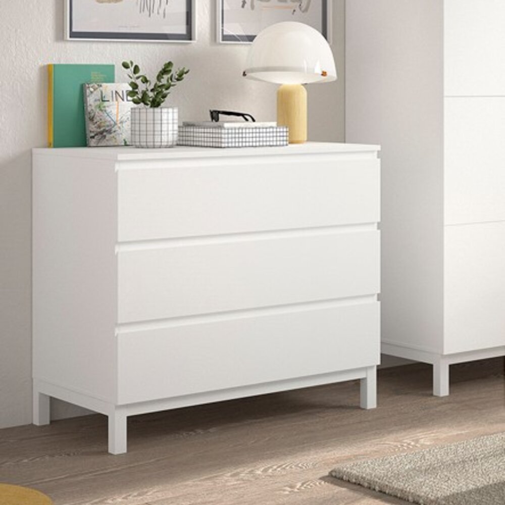 Eva commode 3 laden Wit Eva commode 3 laden Wit