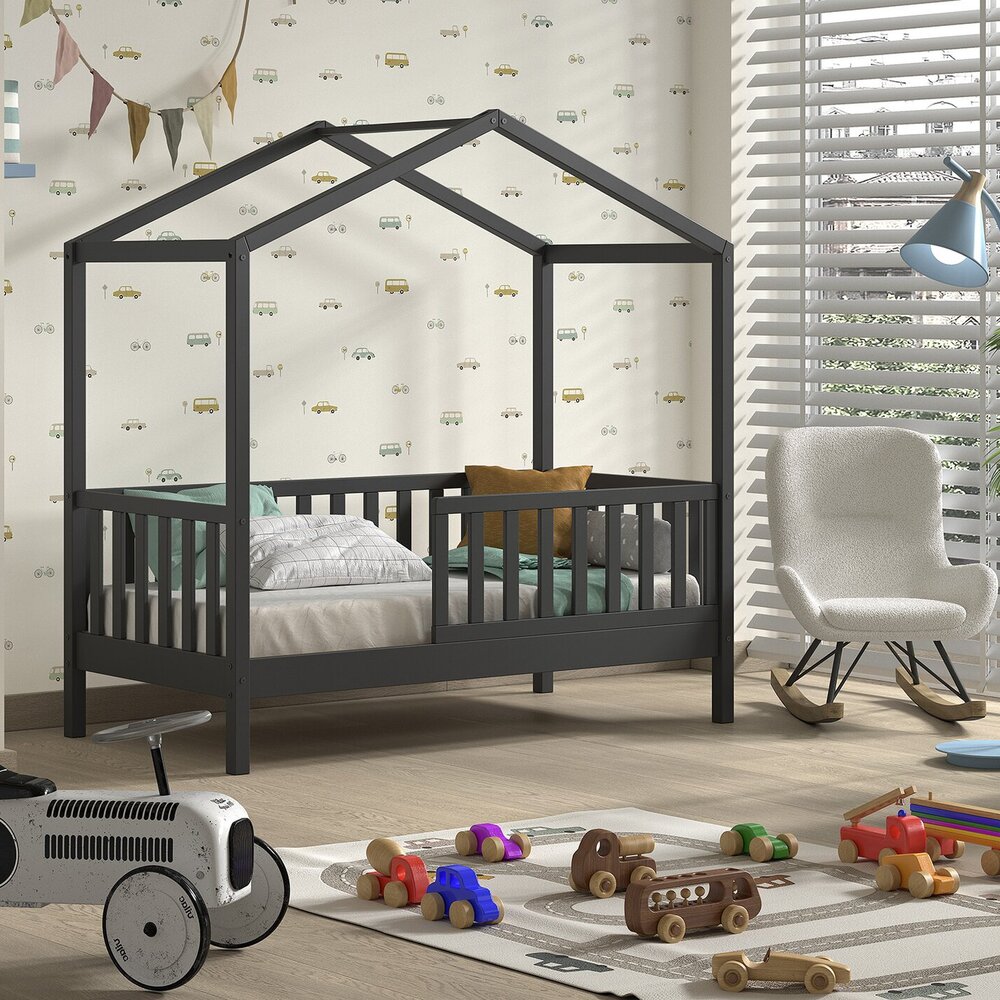 Dallas peuter huisbed 70 x 140 cm Antraciet