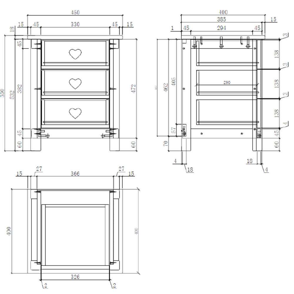 Amori nachttafel Wit Amori nachttafel Wit