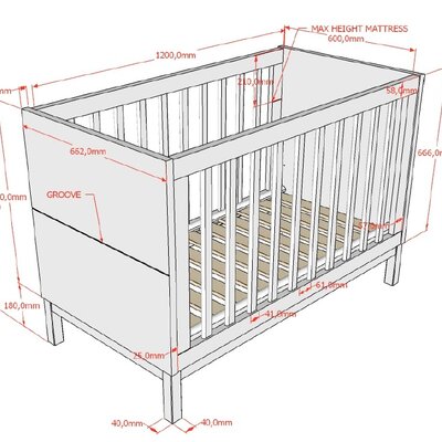 Eva babybed 60 x 120 cm Wit Eva babybed 60 x 120 cm Wit