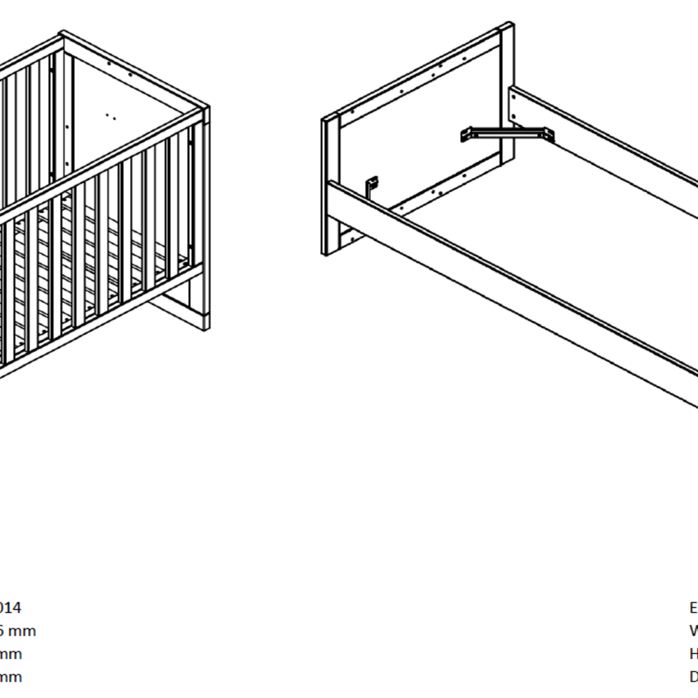 Erik doorgroeibed 90 x 200 cm Wit Erik doorgroeibed 90 x 200 cm Wit
