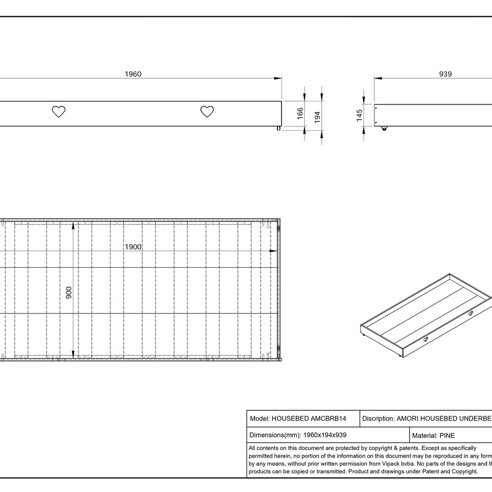 Amori bedlade voor amcb9014 Wit Amori bedlade voor amcb9014 Wit