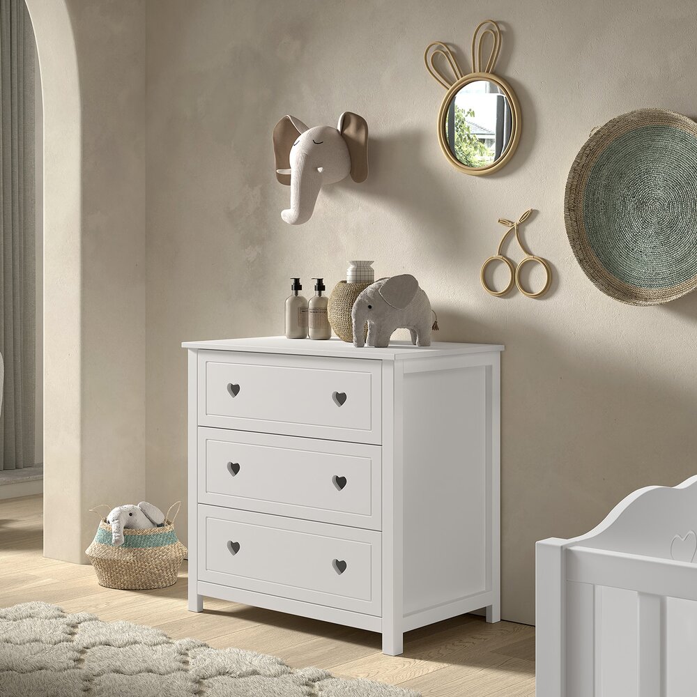 Amori commode 3 laden Wit Amori commode 3 laden Wit