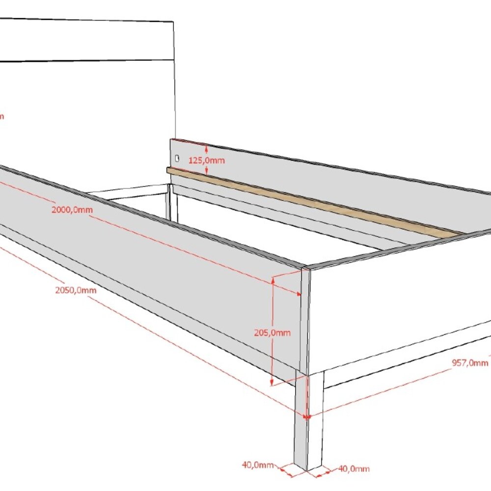 Eva bed 90 x 200 cm Wit Eva bed 90 x 200 cm Wit