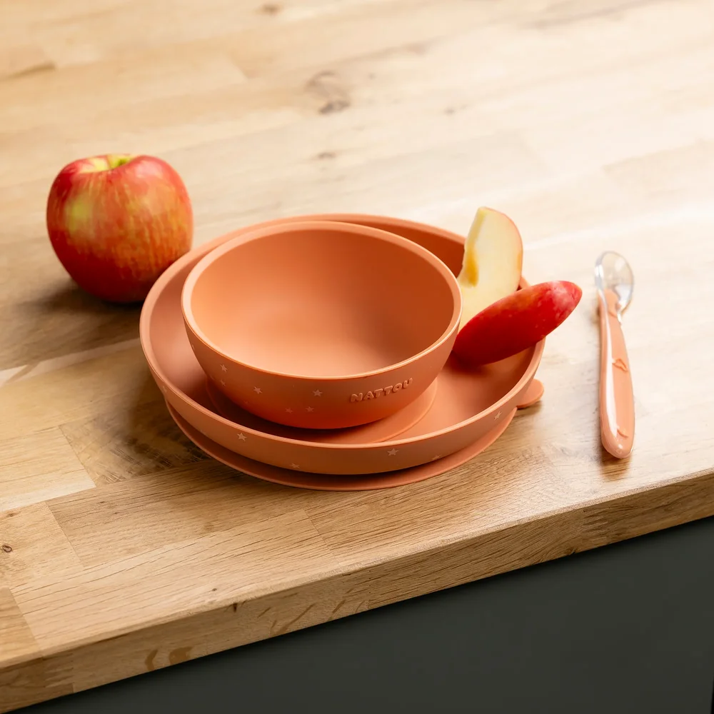 Eetset 3 stuks terracotta en sterren Silicon