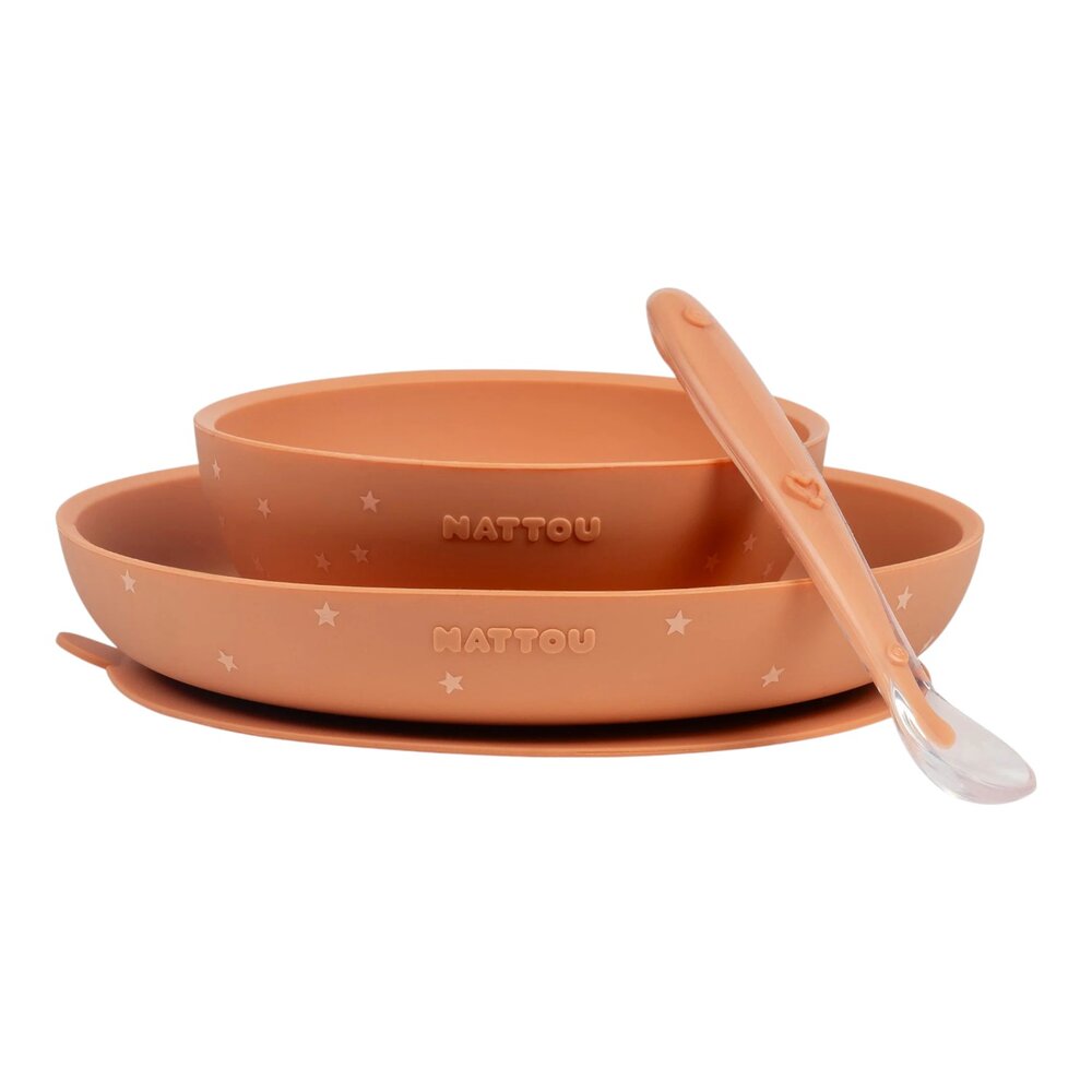 Eetset 3 stuks terracotta en sterren Silicon