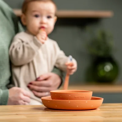 Eetset 3 stuks terracotta en sterren Silicon