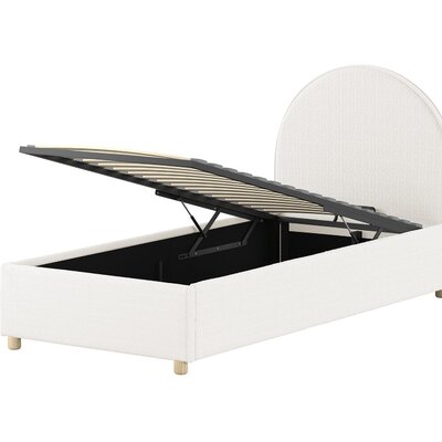 Moon storage bed 90 x 200 cm bouclé Wit