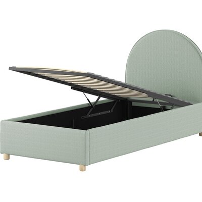 Moon storage bed 90 x 200 cm bouclé Muntgroen