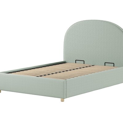 Moon storage bed 140 x 200 cm bouclé Muntgroen