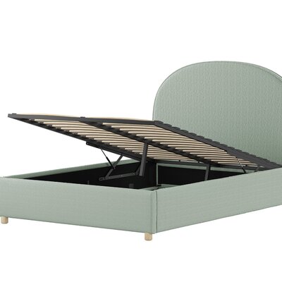 Moon storage bed 140 x 200 cm bouclé Muntgroen