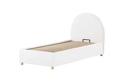 Moon storage bed 90 x 200 cm bouclé Wit