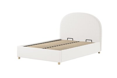 Moon storage bed 140 x 200 cm bouclé Wit