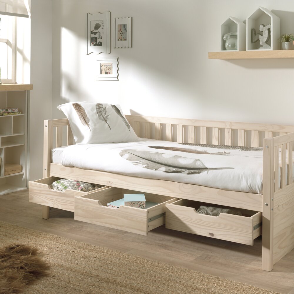 Fritz kajuitbed (91) 90 x 200 cm Milky pine