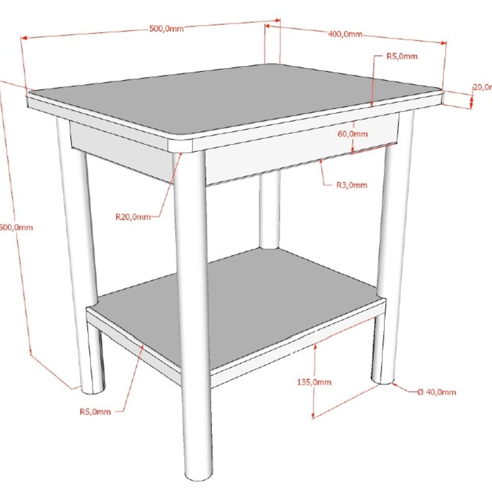 Olive nachttafel Eik