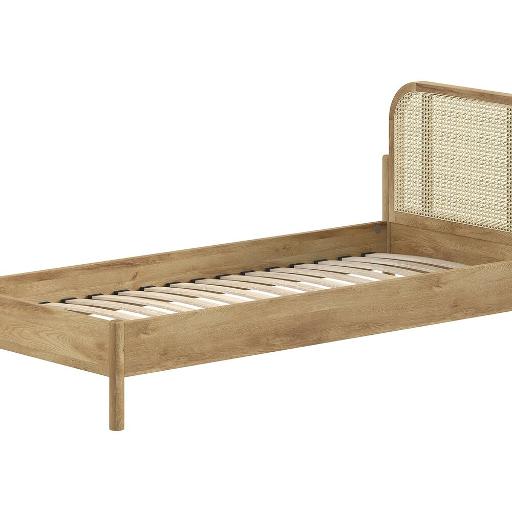 Olive bed 90 x 200 cm rotan eik Eik
