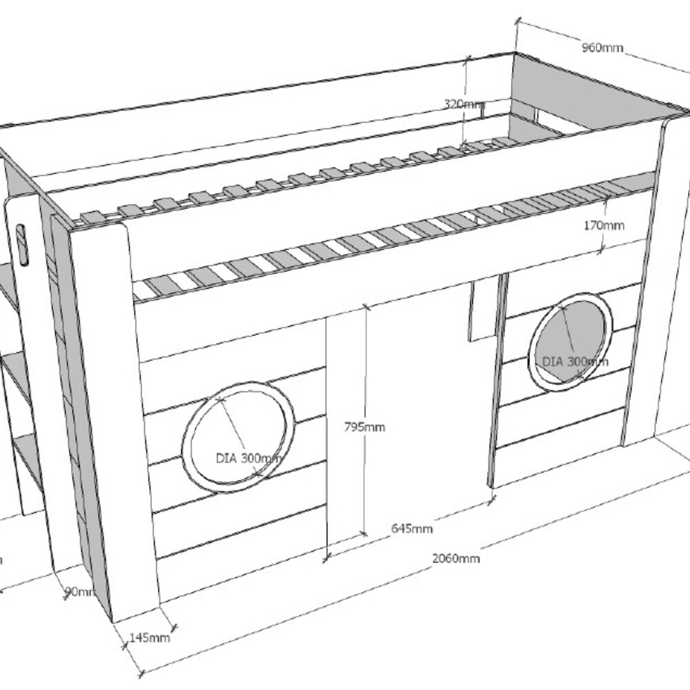 Freya halfhoogslaper 90 x 200 cm Wit