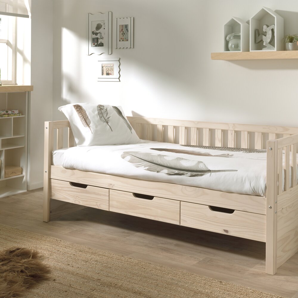 Fritz kajuitbed (91) 90 x 200 cm Milky pine