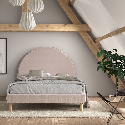 Moon bed 140 x 200 cm bouclé Roze Moon bed 140 x 200 cm bouclé Roze