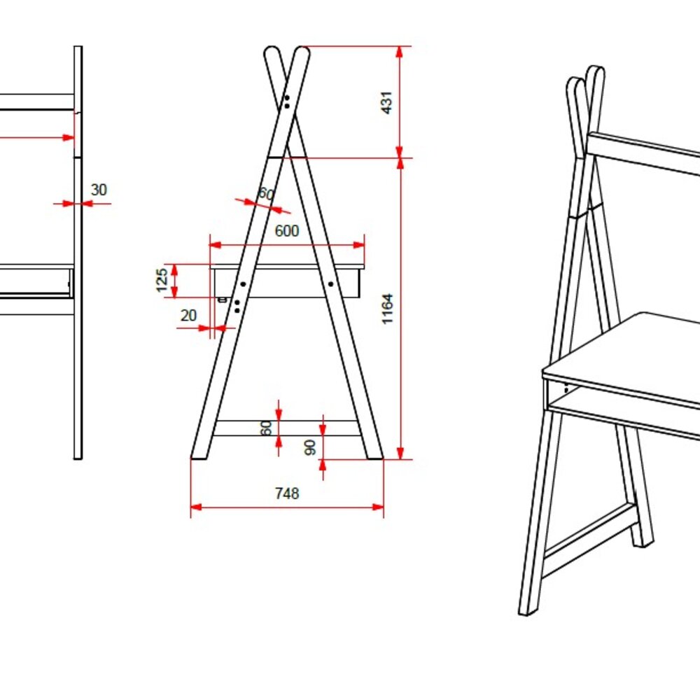 Kiddy bureau tipi Wit