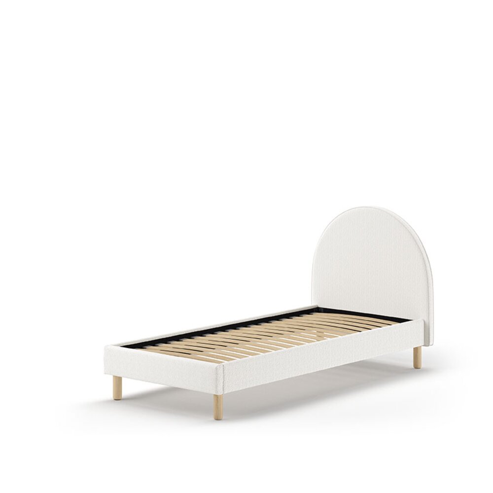 Moon bed 90 x 200 cm bouclé Wit