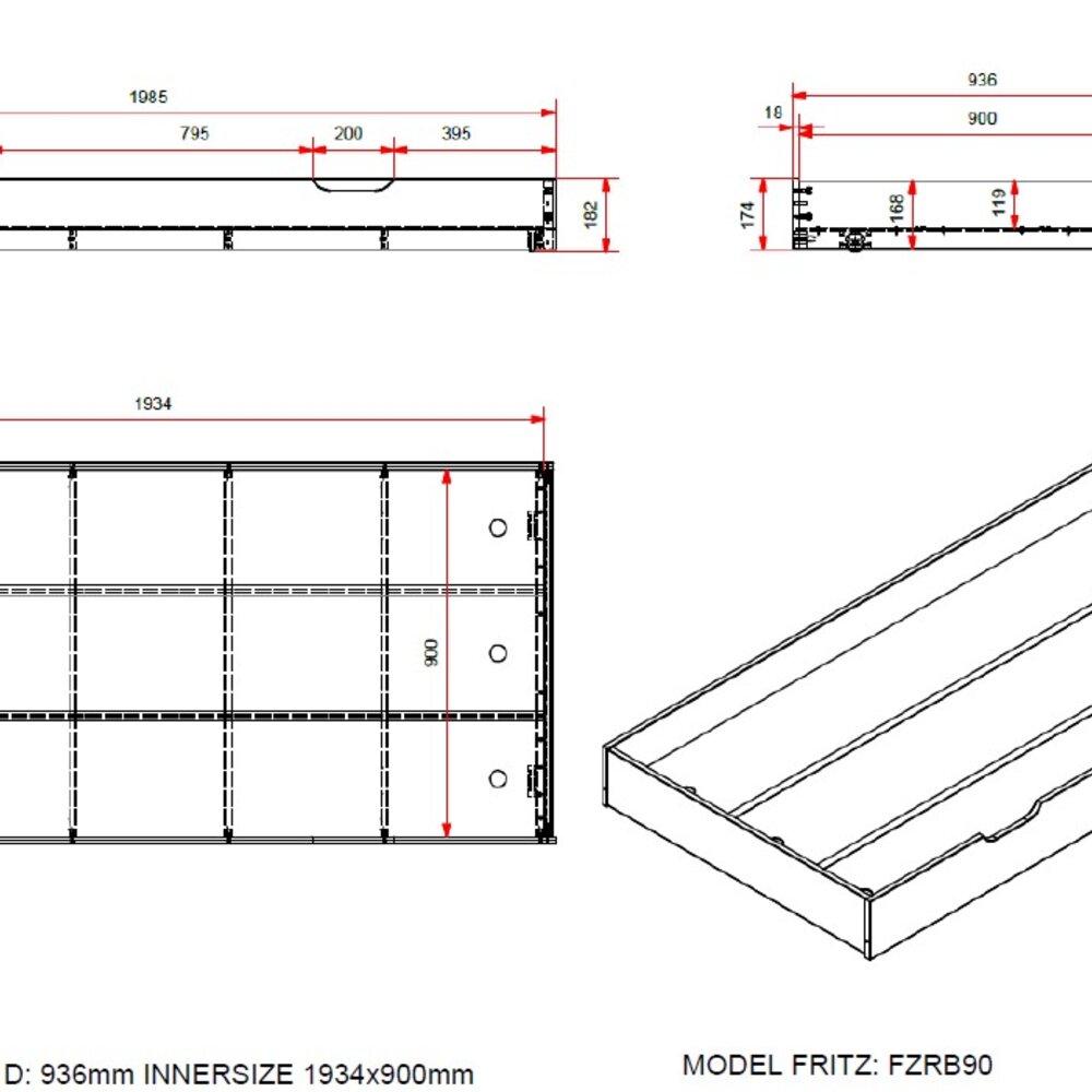 Margrit bedlade Milky pine