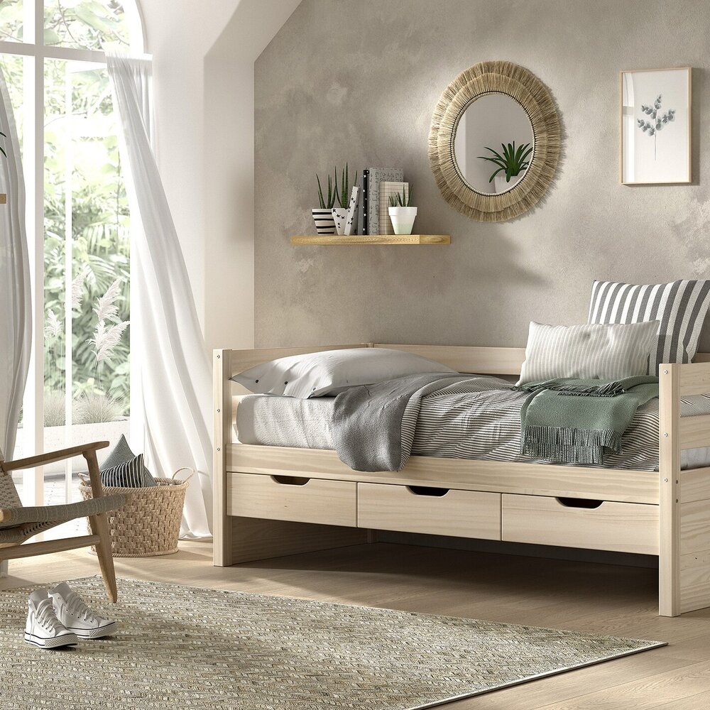 Margrit kajuitbed (92) 90 x 200 cm Milky pine