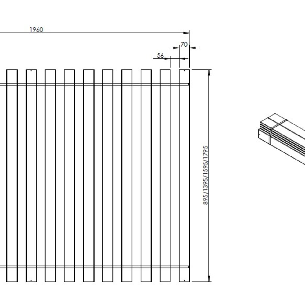 Lattenbodem rollend 16 latten 90 x 200 cm