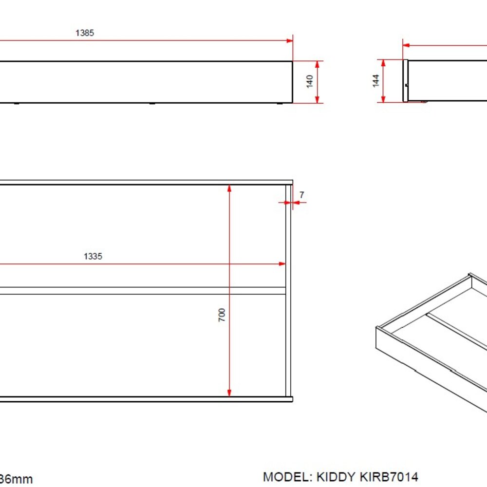 Kiddy lade voor kitd7014 Wit