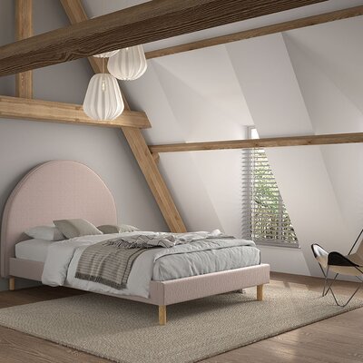 Moon bed 140 x 200 cm bouclé Roze Moon bed 140 x 200 cm bouclé Roze