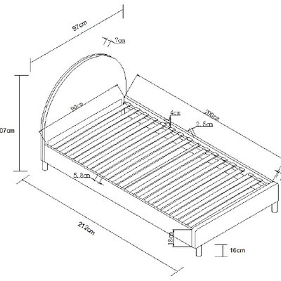 Moon bed 90 x 200 cm bouclé Olijfgroen