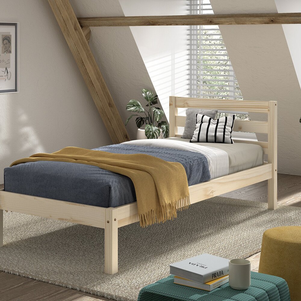 Pino bed 90 x 200 cm Natuur