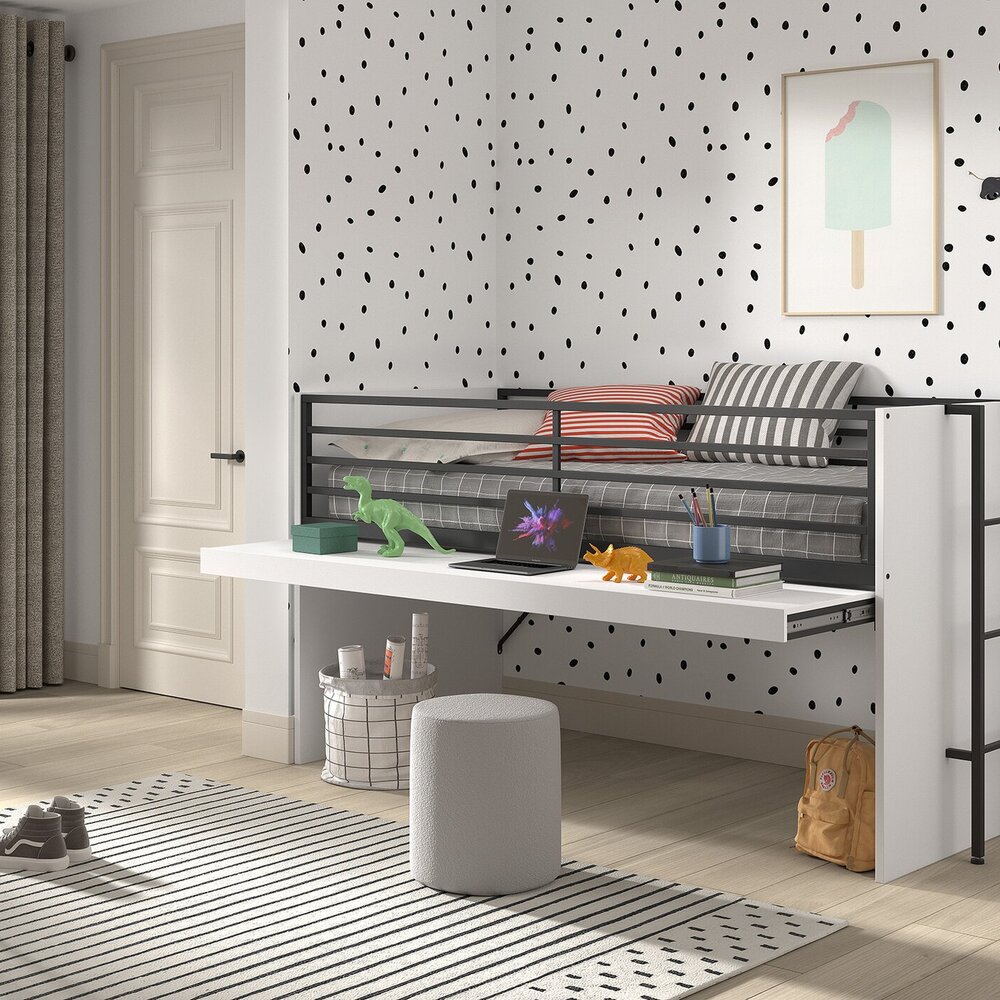 Sam halfhoogslaper (85) 90 x 200 cm Wit/zwart