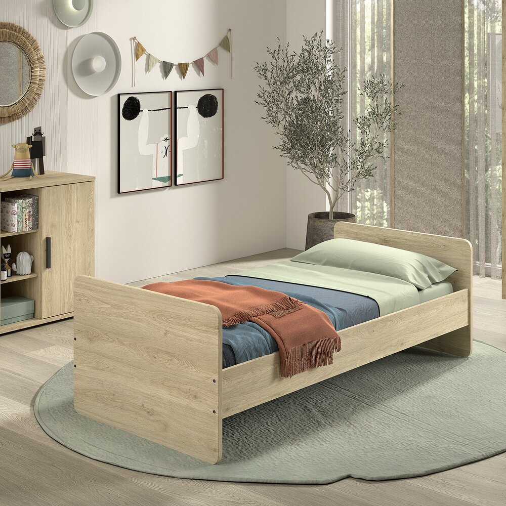 Sam doorgroeibed 60 x 120 cm + 90 x 200 cm Eik