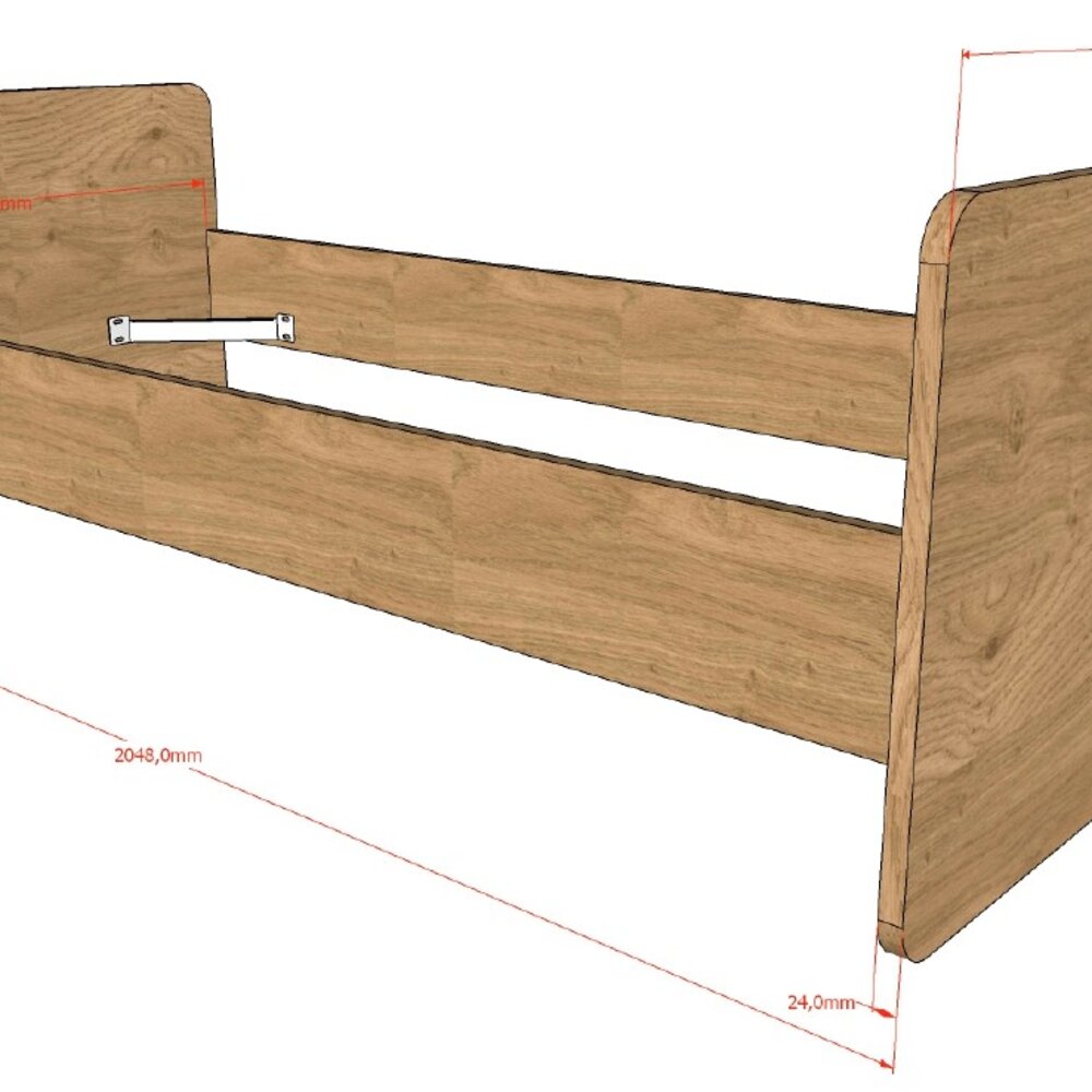Sam doorgroeibed 60 x 120 cm + 90 x 200 cm Eik