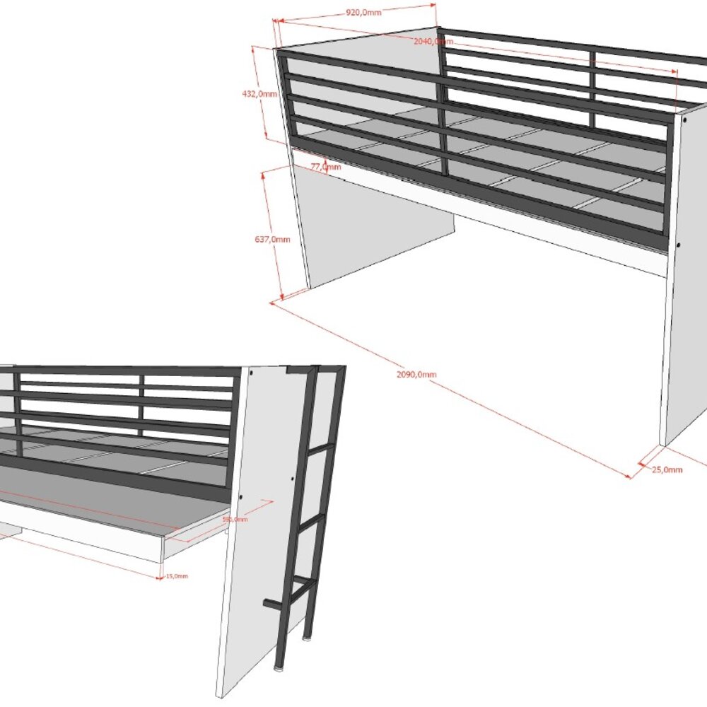 Sam halfhoogslaper (85) 90 x 200 cm Eik