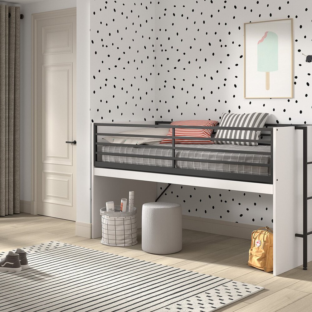 Sam halfhoogslaper (85) 90 x 200 cm Wit/zwart